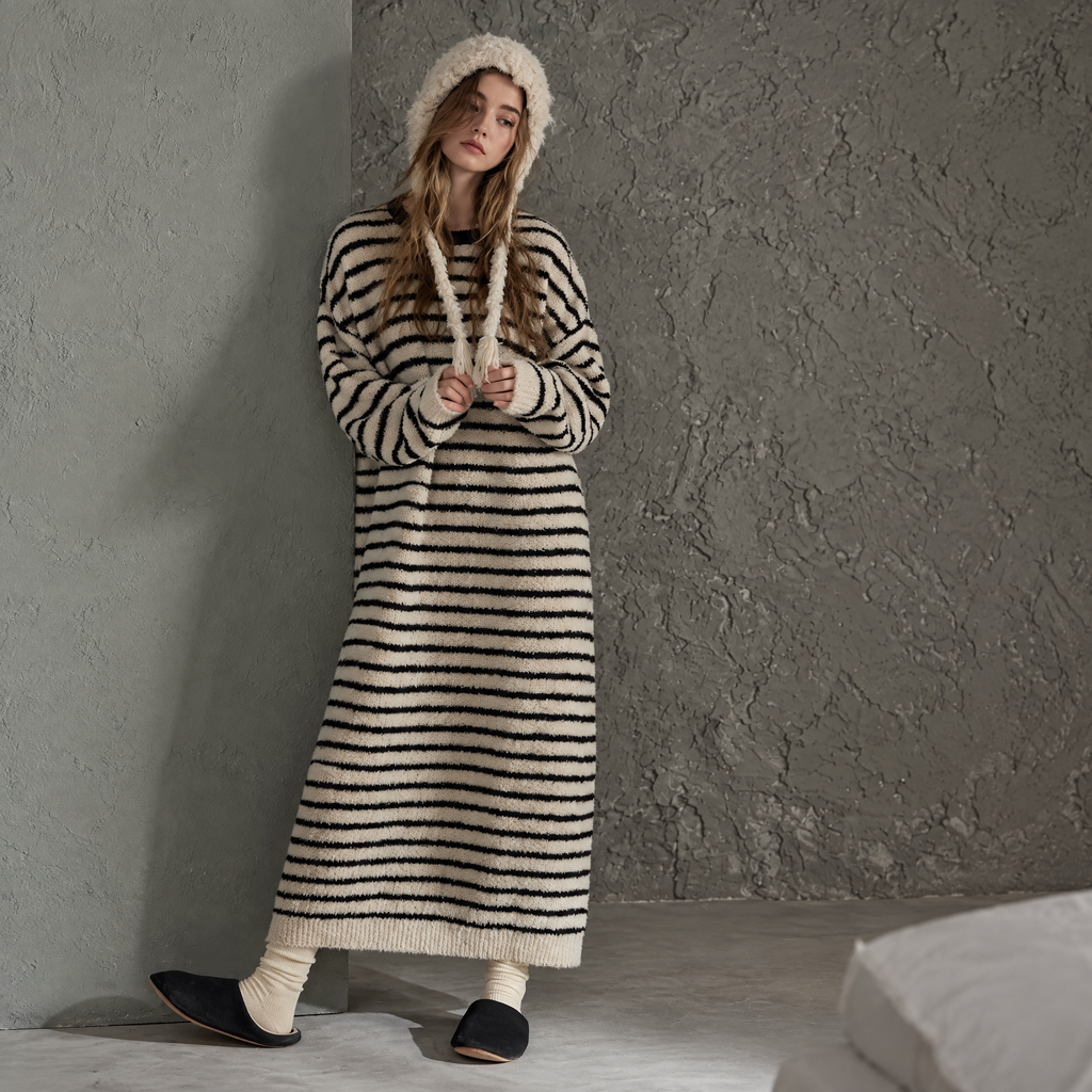 Weekend Stripe – Matching Striped Plush Sleepwear for Couples, Cozy Fleece Loungewear Styles