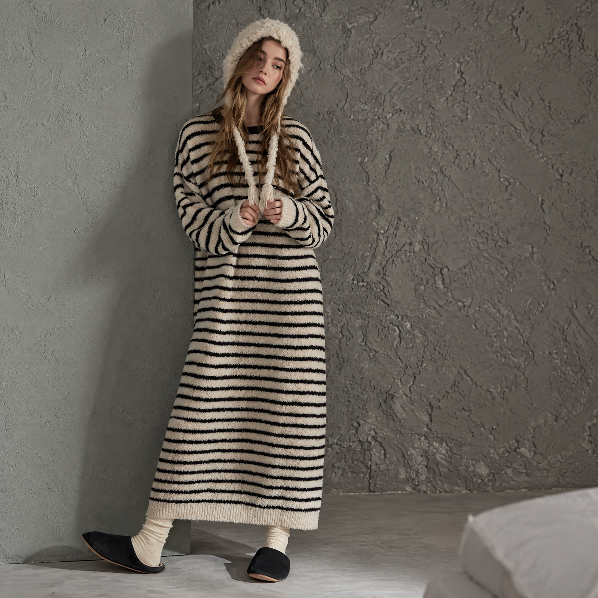 Weekend Stripe – Matching Striped Plush Sleepwear for Couples, Cozy Fleece Loungewear Styles